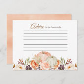 秋ピーチグリーンパンプキン素朴フローラアドバイス エンクロージャーカード (正面/裏面)