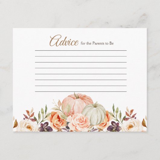 秋ピーチグリーンパンプキン素朴フローラアドバイス エンクロージャーカード (正面)