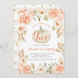 秋ピーチパンプキン2nd誕生日招待状 招待状