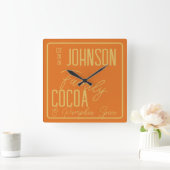 秋ファミリーキッチンパンプキンスパイス スクエア壁時計 (ホーム)