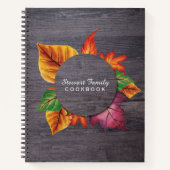 秋ファミリークックブック素朴ウッド紅葉 ノートブック (正面)