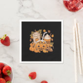 秋ファミリーハロウィンサンクスギビングかわいい秋 スタンダードカクテルナプキン (インサイチュ)