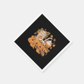 秋ファミリーハロウィンサンクスギビングかわいい秋 スタンダードカクテルナプキン (角)