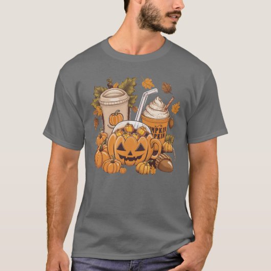 秋ファミリーハロウィンサンクスギビングかわいい秋 Tシャツ (正面)