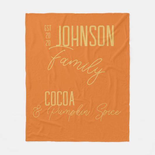 秋ファミリーパンプキンスパイスオレンジ フリースブランケット (正面)