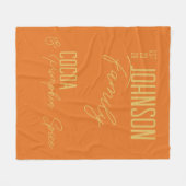 秋ファミリーパンプキンスパイスオレンジ フリースブランケット (正面(横))