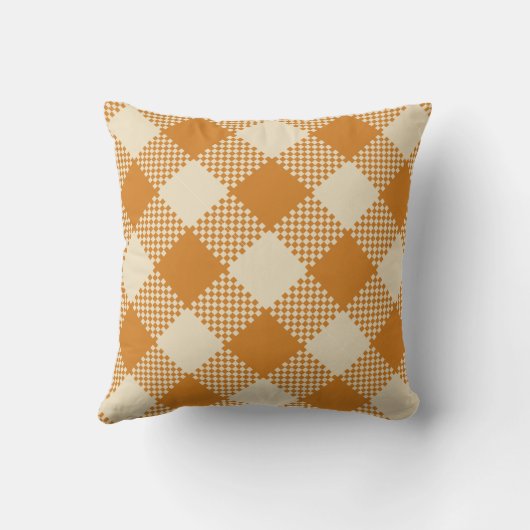 秋ファミリーフォトグラントオレンジプレイド クッション (裏面)