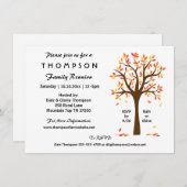 秋ファミリ懇親会、パーティーまたはイベント 招待状 (正面/裏面)