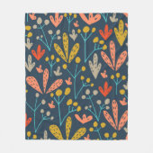秋ファンキーフローラ葉パターン フリースブランケット (正面)