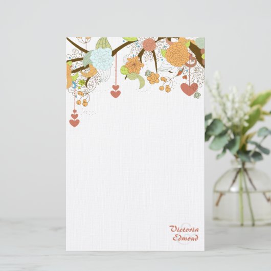 秋ファンタジーフローラパーソナライズされた文具 便箋 (スタンド正面)