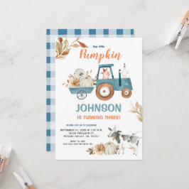 秋ファームウアーリトルカボチャ誕生日 招待状