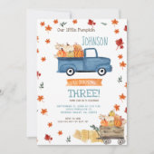 秋ファームネイビーパンプキン誕生日招待状 招待状 (正面)