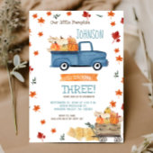 秋ファームネイビーパンプキン誕生日招待状 招待状