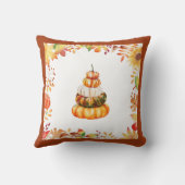 秋ファームハウスウォーターカラーパンプキンス クッション (裏面)