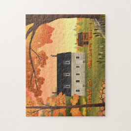 秋ファームハウスオータムパンプキンパッチ ジグソーパズル