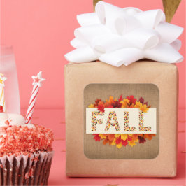 秋ファームハウスカラフル紅葉オンバーラップ スクエアシール