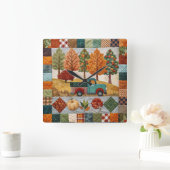 秋ファームハウススタイルピックアップトラックの壁時計 スクエア壁時計 (ホーム)