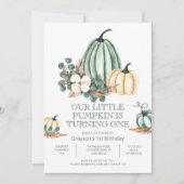 秋ファームハウスパンプキン1st誕生日 招待状 (正面)