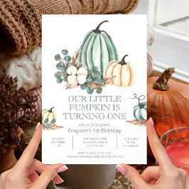 秋ファームハウスパンプキン1st誕生日 招待状