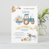 秋ファームパーティーウールリトルカンプキン誕生日 招待状 (スタンド正面)