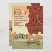 秋ファームランドスケープパーティの招待状 招待状 (正面/裏面)