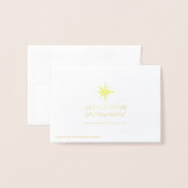 秋フィンチ空白のフォイルノートカード 箔カード (裏面封筒付き)