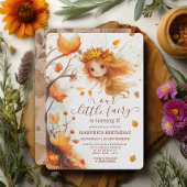 秋フェアリーウッドランド誕生日 招待状
