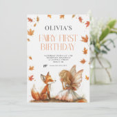 秋フェアリーファースト誕生日招待状とキツネ 招待状 (スタンド正面)