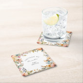 秋フェアリーフローラガーデン秋のベビーガールシャワー スクエアペーパーコースター (インサイチュ)