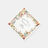 秋フェアリーフローラコテージガーデンベビーガールシャワー スタンダードカクテルナプキン (角)