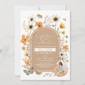 秋フェアリーボホーワイルドフラワーガーデンバースデーパーティー 招待状 (正面)