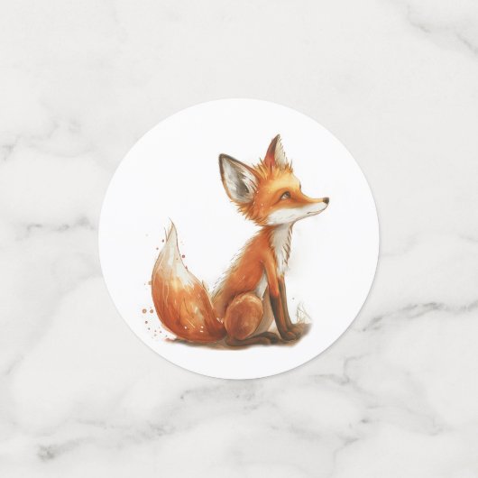 秋フェアリー最初の誕生日ありがとうキツネ コンフェッティ (スモール正面)