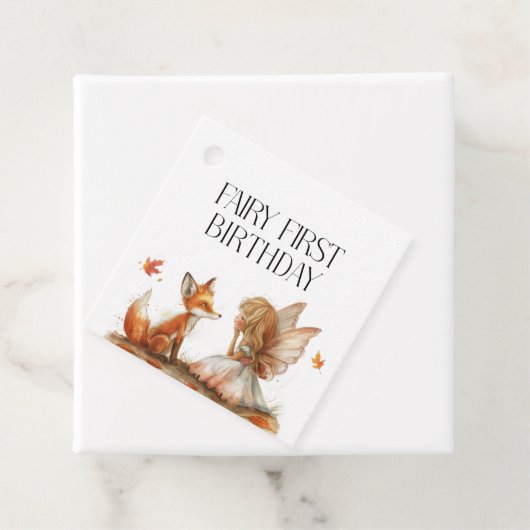 秋フェアリー最初の誕生日ありがとうキツネ フェイバータグ (インサイチュ)