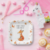 秋フェアリー最初の誕生日ありがとうキツネ ペーパープレート (パーティー)