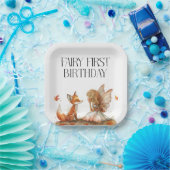 秋フェアリー最初の誕生日ありがとうキツネ ペーパープレート (パーティー)