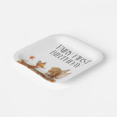 秋フェアリー最初の誕生日ありがとうキツネ ペーパープレート (傾斜あり)