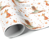 秋フェアリー最初の誕生日ありがとうキツネ ラッピングペーパー (ロールコーナー)