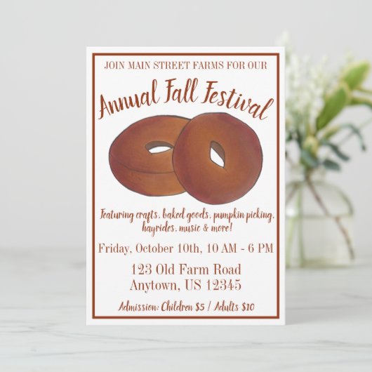 秋フェスティバルアップルサイダードーナツメープルリーフキャンディ 招待状 (スタンド正面)