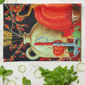 秋フェスティバルアンティーク絵画ズカボチャの装飾 キッチンタオル (折り畳み)