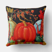 秋フェスティバルアンティーク絵画ズカボチャの装飾 クッション (裏面)