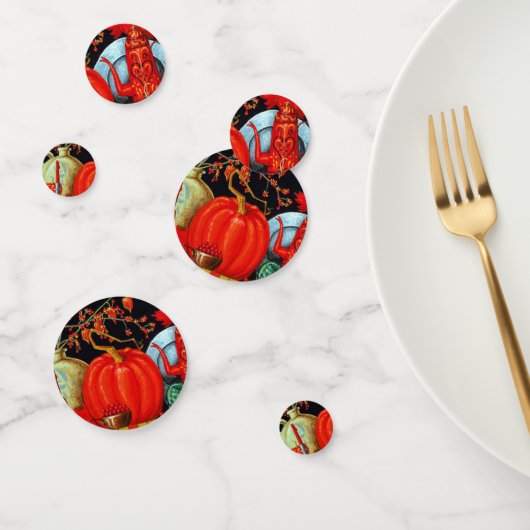 秋フェスティバルアンティーク絵画ズカボチャの装飾 コンフェッティ (グループ)