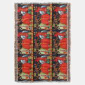 秋フェスティバルアンティーク絵画ズカボチャの装飾 スローブランケット (正面縦)