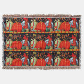 秋フェスティバルアンティーク絵画ズカボチャの装飾 スローブランケット (正面)