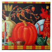 秋フェスティバルアンティーク絵画ズカボチャの装飾 タイル (正面)