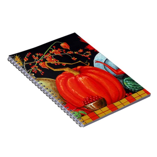 秋フェスティバルアンティーク絵画ズカボチャの装飾 ノートブック (右側)