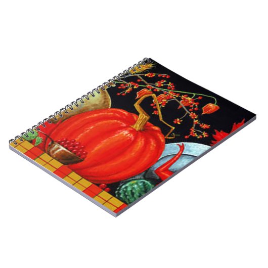 秋フェスティバルアンティーク絵画ズカボチャの装飾 ノートブック (左側)