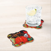 秋フェスティバルアンティーク絵画ズカボチャの装飾 ペーパーコースター (インサイチュ)