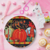 秋フェスティバルアンティーク絵画ズカボチャの装飾 ペーパープレート (パーティー)
