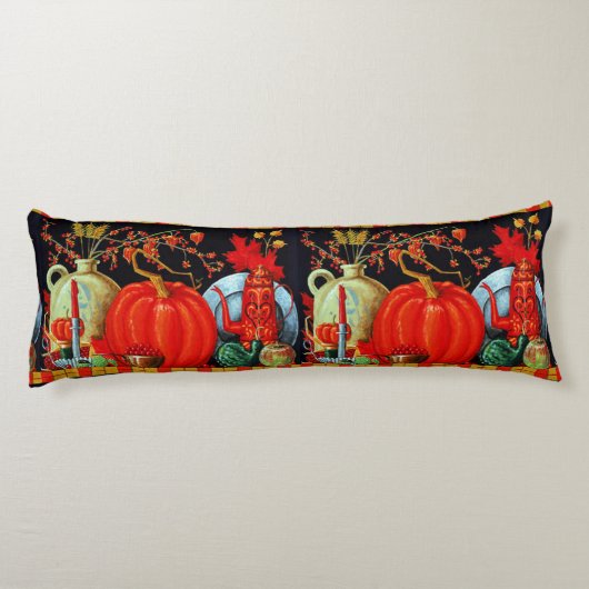 秋フェスティバルアンティーク絵画ズカボチャの装飾 ボディピロー (裏面)