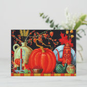 秋フェスティバルアンティーク絵画ズカボチャの装飾 招待状 (スタンド正面)